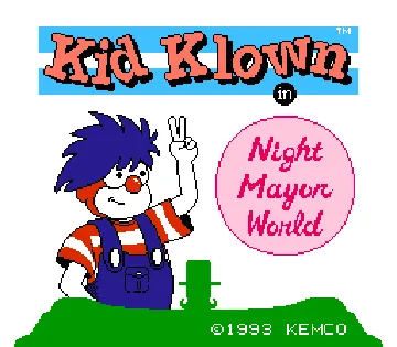 Kid Klown in Night Mayor World (USA) screen shot title